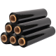 6 Black Stretch Films - 200m - 45cm - 20mic