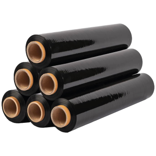 6 Black Stretch Films - 200m - 45cm - 20mic
