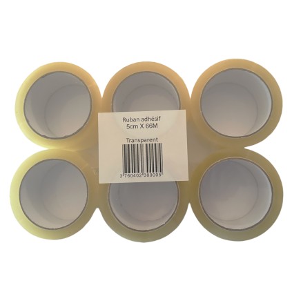 36 Transparent Adhesive Tapes - 66m - 5cm - 45mic